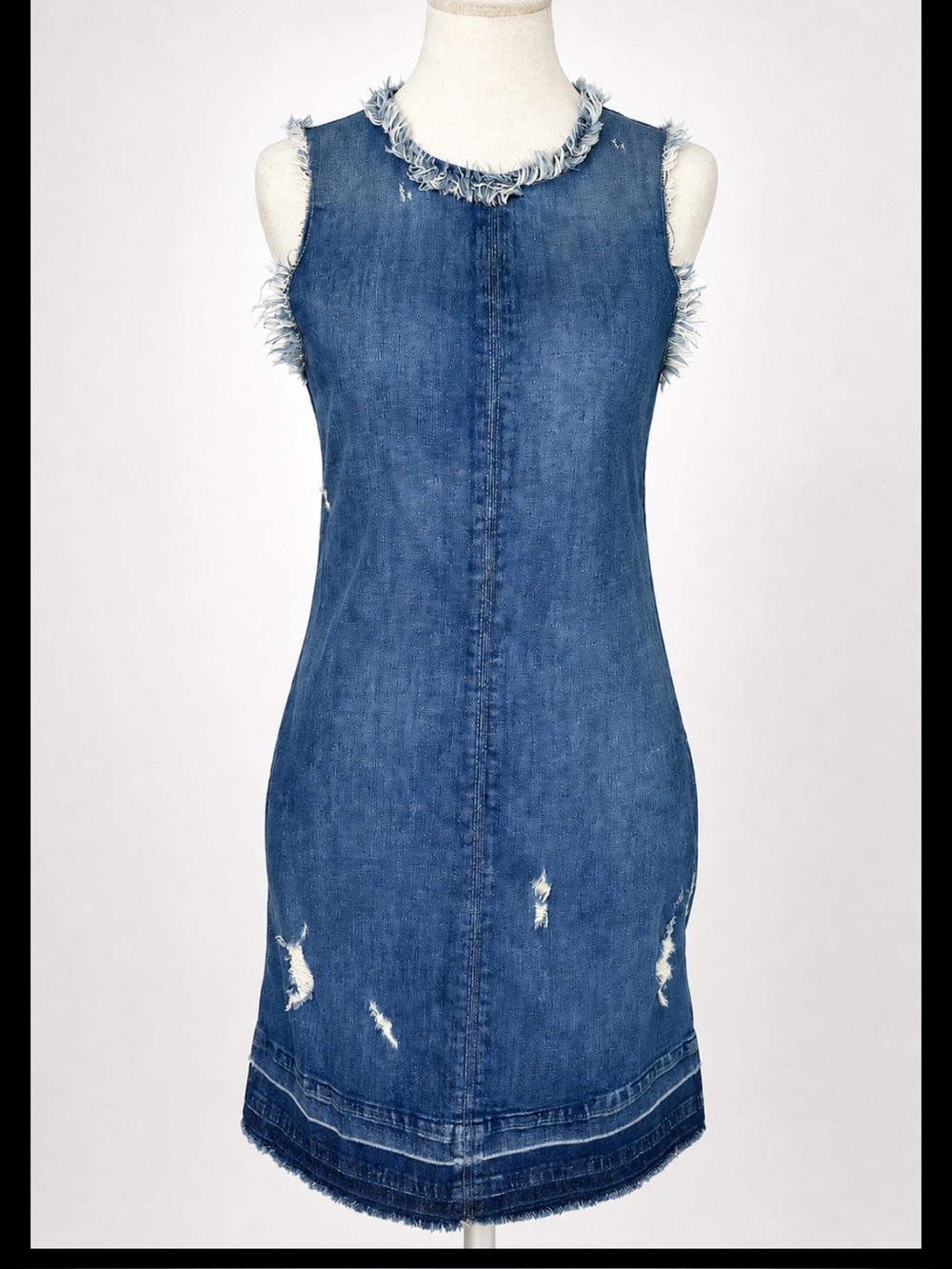 J Brand Reeve Distressed Denim Dress Hollow Wash Size S